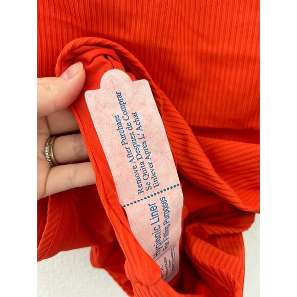 Andie Swim The Asbury Ribbed One Piece Swimsuit in Siren Orange S NWT - Picture 5 of 7